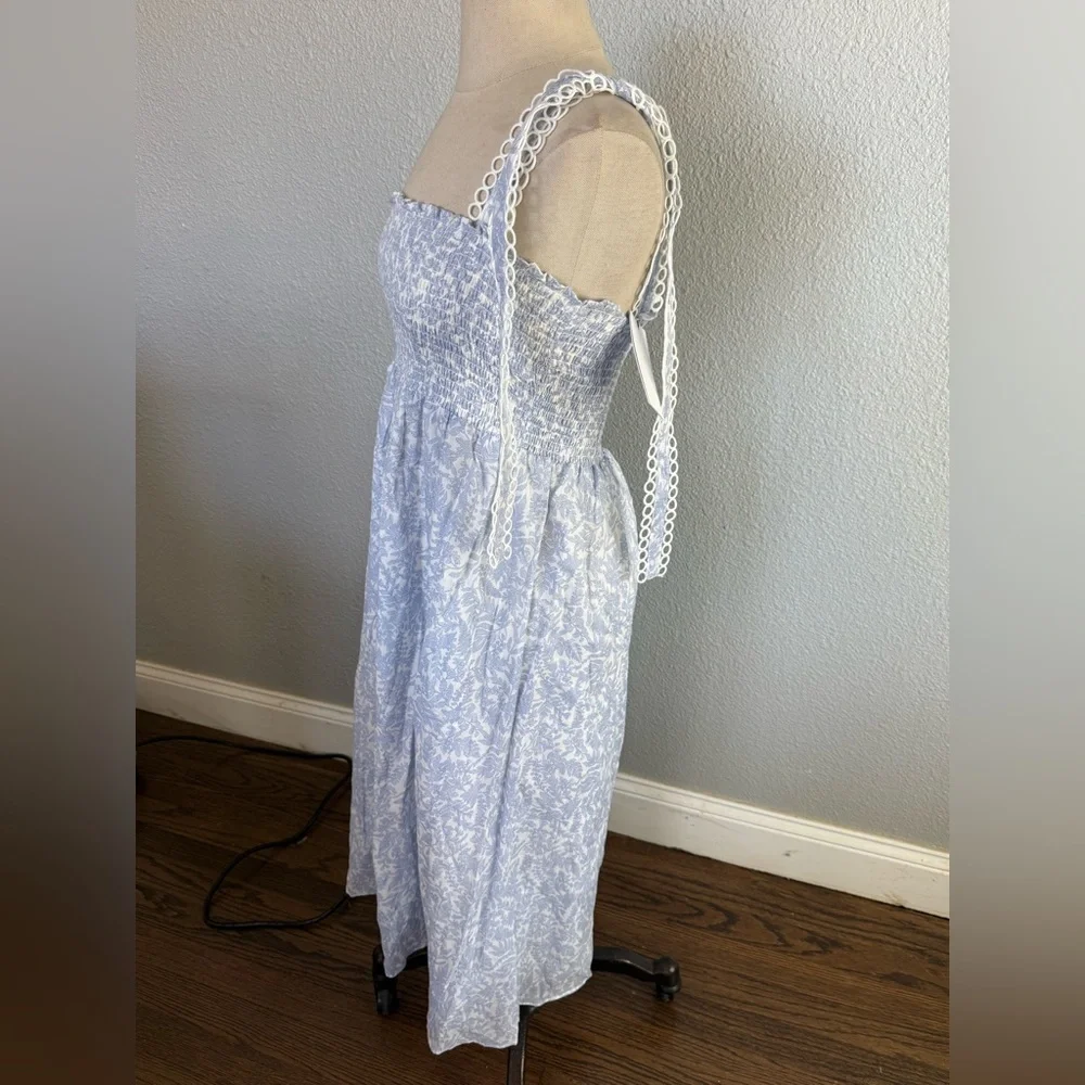 NWT O.P.T. Sonia Midi Dress Size Small Floral Print Smocked - Picture 5 of 8